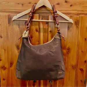 Dooney & Bourke Chocolate Brown Nylon Hobo Satchel Bag